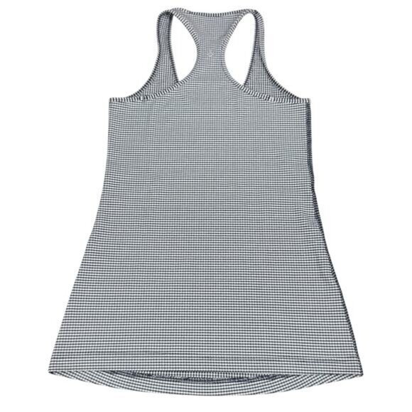 Lululemon Cool Racerback Gingham Luon White Black Size 6 - Picture 6 of 7